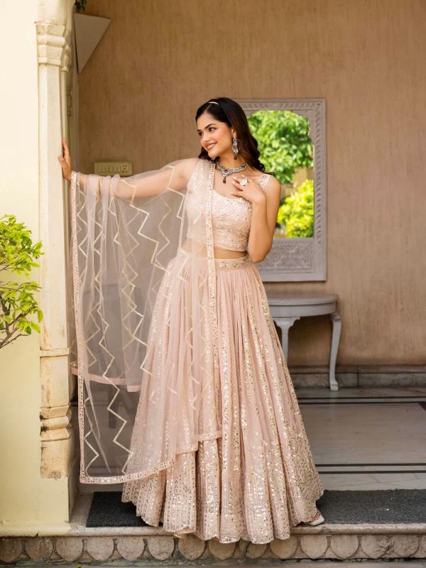 Cream Cheap lehenga choli online